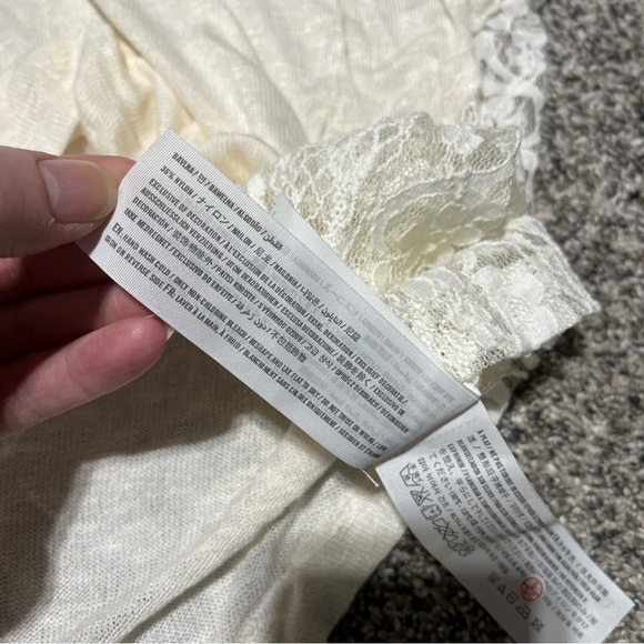 Hollister Long Sleeve Beach Sweater Lace Insert Flowy Ivory Off White - Medium - Picture 7 of 8